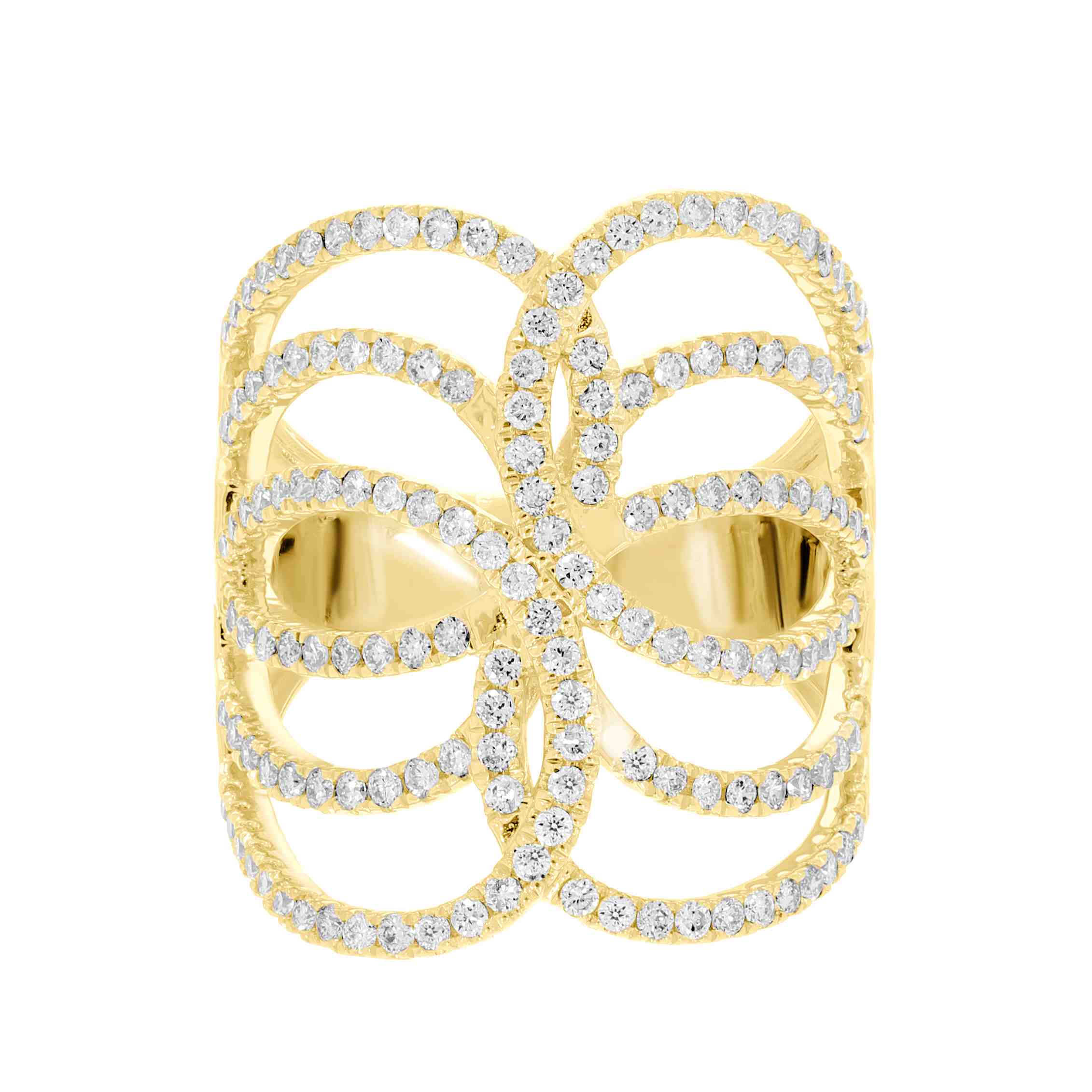 Diamond Swirled Openwork Ring LR11124A